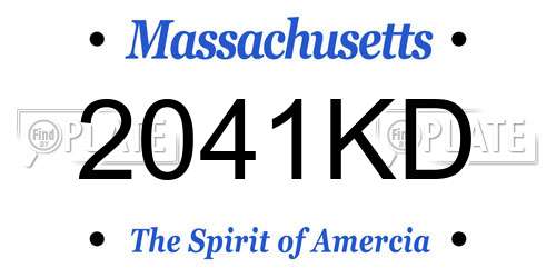 2041KD Massachusetts License Plate
