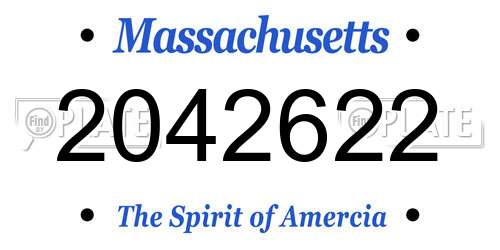 2042622 Massachusetts License Plate