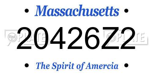 20426Z2 Massachusetts License Plate