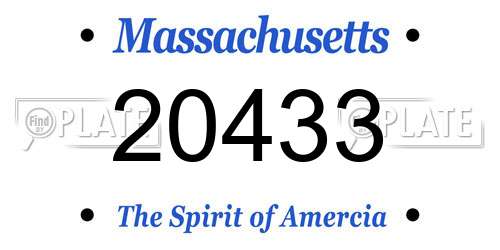 20433 Massachusetts License Plate