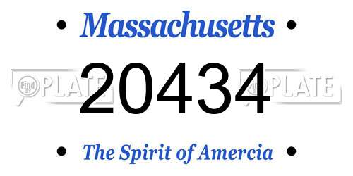 20434 Massachusetts License Plate