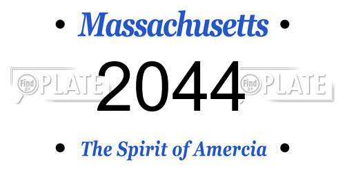 2044 Massachusetts License Plate