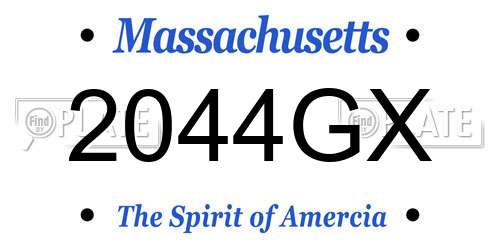 2044GX Massachusetts License Plate