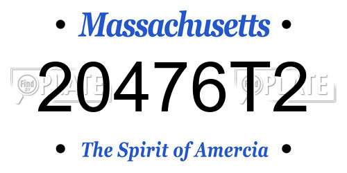 20476T2 Massachusetts License Plate