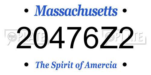 20476Z2 Massachusetts License Plate