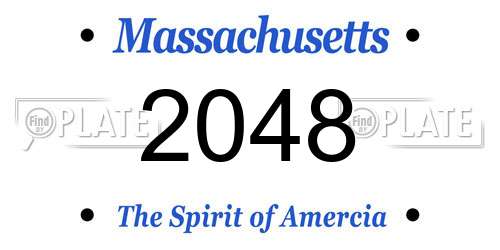 2048 Massachusetts License Plate