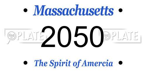 2050 Massachusetts License Plate