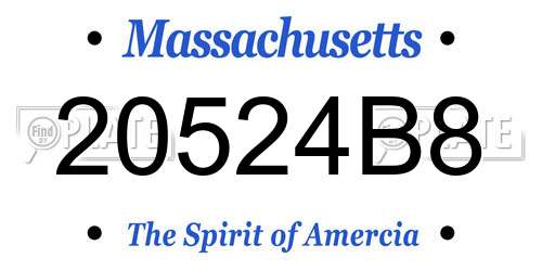 20524B8 Massachusetts License Plate
