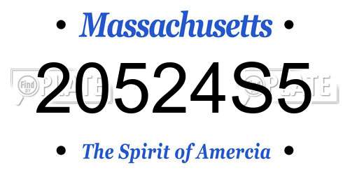20524S5 Massachusetts License Plate