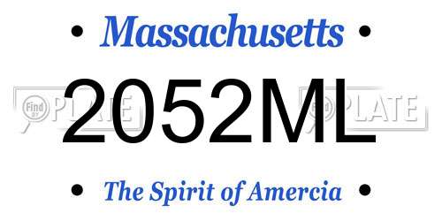 2052ML Massachusetts License Plate