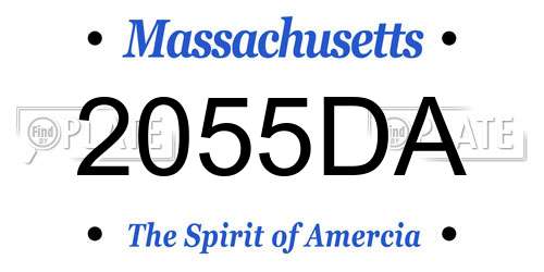 2055DA Massachusetts License Plate