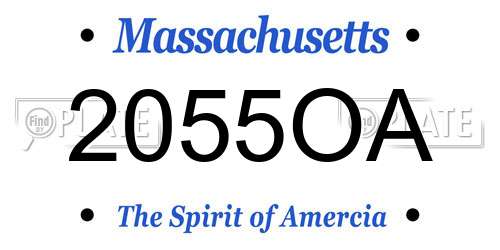 2055OA Massachusetts License Plate