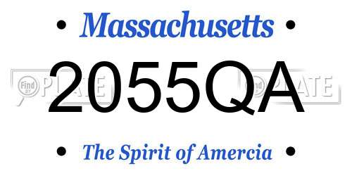 2055QA Massachusetts License Plate