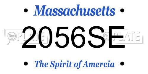 2056SE Massachusetts License Plate
