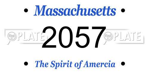 2057 Massachusetts License Plate