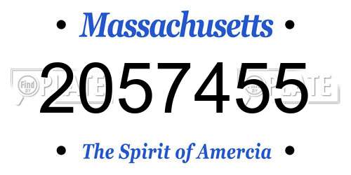 2057455 Massachusetts License Plate