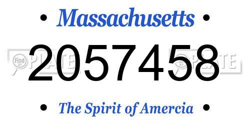 2057458 Massachusetts License Plate