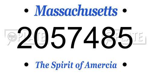 2057485 Massachusetts License Plate