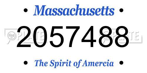 2057488 Massachusetts License Plate