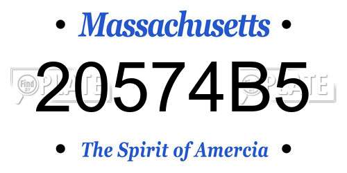 20574B5 Massachusetts License Plate