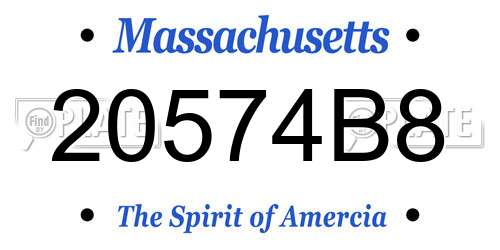 20574B8 Massachusetts License Plate