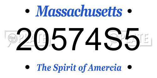 20574S5 Massachusetts License Plate