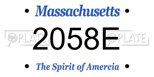 2058E Massachusetts License Plate