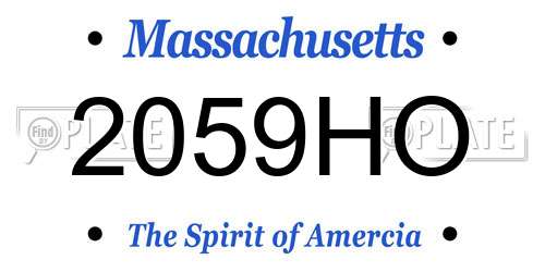 2059HO Massachusetts License Plate