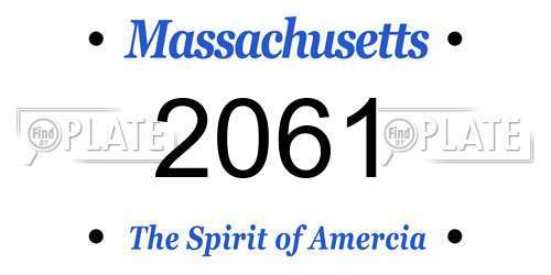 2061 Massachusetts License Plate
