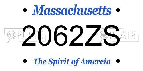 2062ZS Massachusetts License Plate