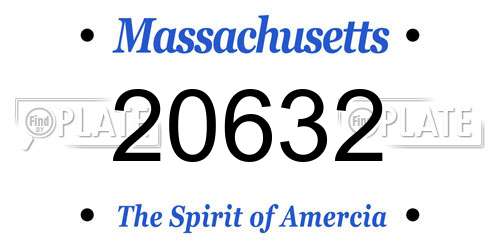20632 Massachusetts License Plate