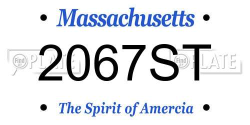 2067ST Massachusetts License Plate