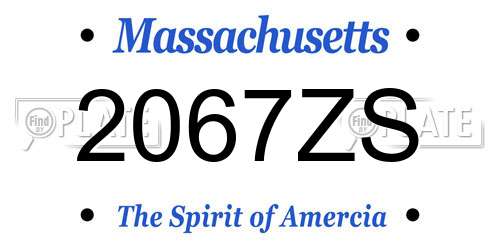 2067ZS Massachusetts License Plate