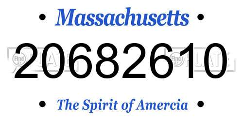 20682610 Massachusetts License Plate