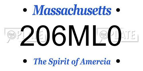 206ML0 Massachusetts License Plate