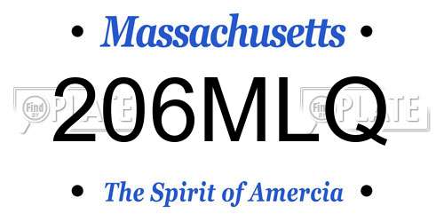 206MLQ Massachusetts License Plate