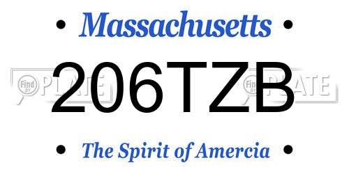 206TZB Massachusetts License Plate