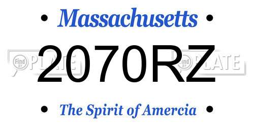 2070RZ Massachusetts License Plate