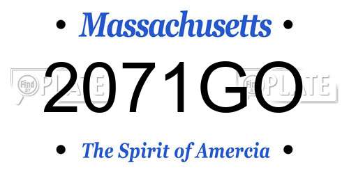 2071GO Massachusetts License Plate