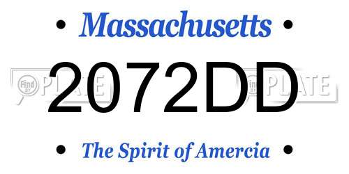 2072DD Massachusetts License Plate