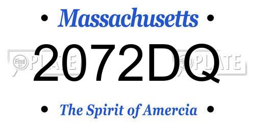 2072DQ Massachusetts License Plate