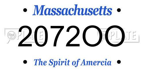 2072OO Massachusetts License Plate