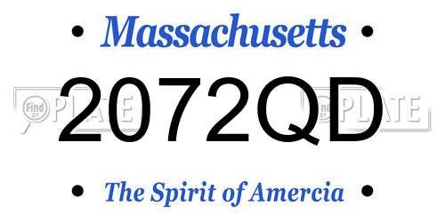2072QD Massachusetts License Plate