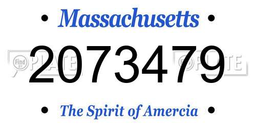 2073479 Massachusetts License Plate