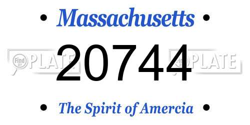 20744 Massachusetts License Plate