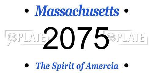 2075 Massachusetts License Plate