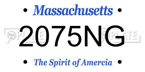 2075NG Massachusetts License Plate