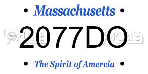 2077DO Massachusetts License Plate
