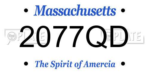 2077QD Massachusetts License Plate