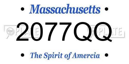 2077QQ Massachusetts License Plate